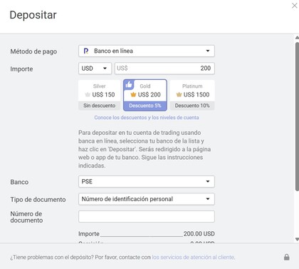 Depositar en Libertex