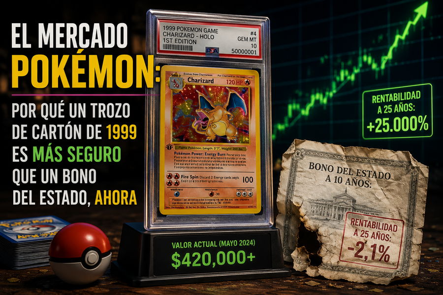El Mercado Pokémon: Por qué un trozo de cartón de 1999 es más seguro que un bono del Estado