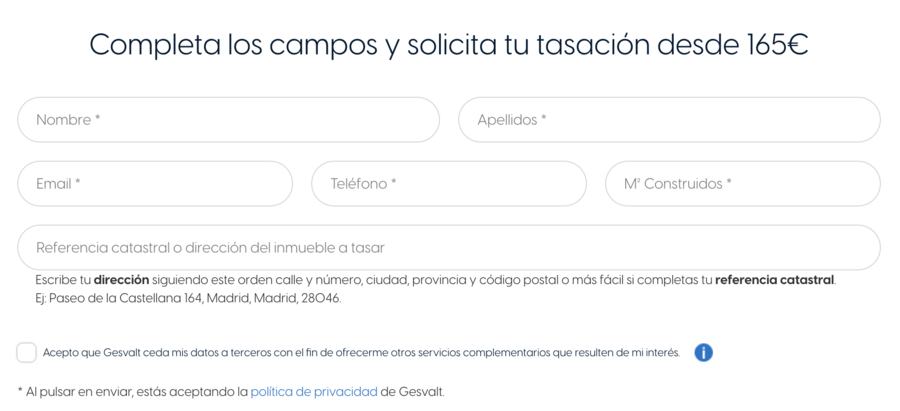 Cuánto cuesta tasar con Gesvalt