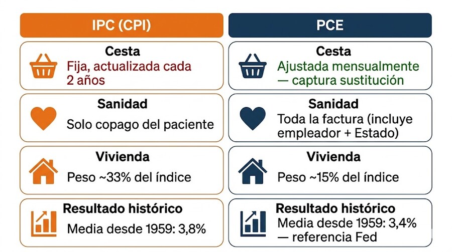 Diferencias IPC y PCE