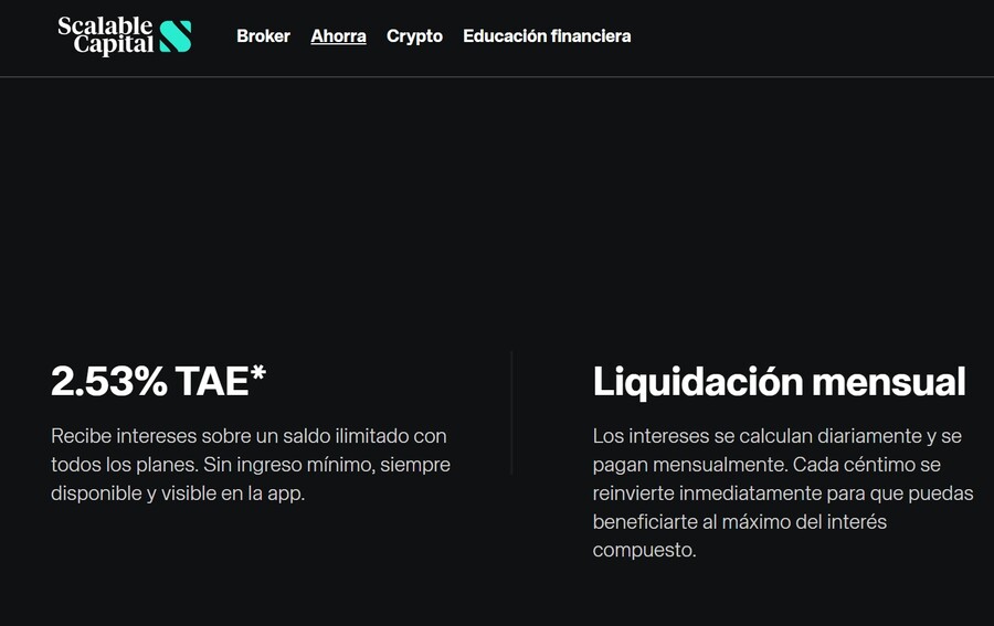 Scalable Capital: Cuenta remunerada al 2,53% TAE