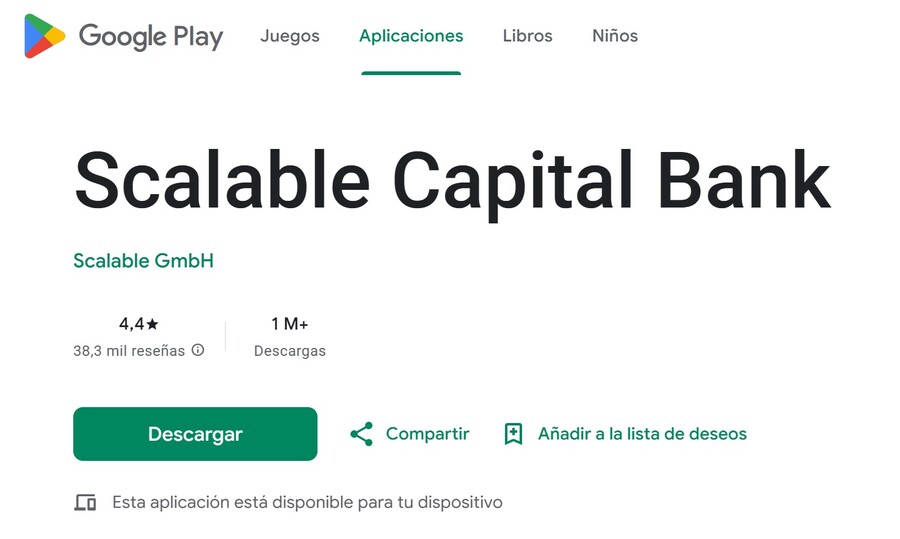 Scalable Capital opiniones de los usuarios en Google Play Store
