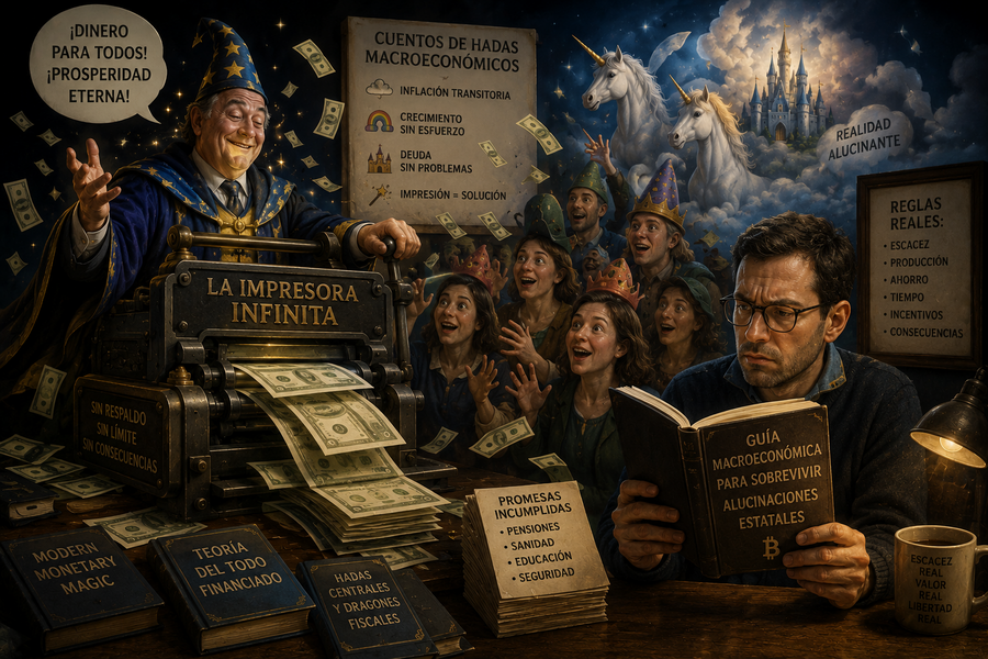 La magia de la impresora y otros cuentos de hadas: Guía macroeconómica para sobrevivir alucinaciones estatales