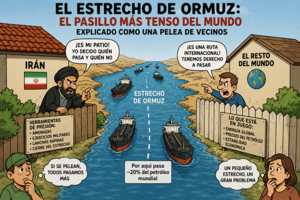 El Estrecho de Ormuz: El pasillo más tenso del mundo explicado como una Pelea de Vecinos