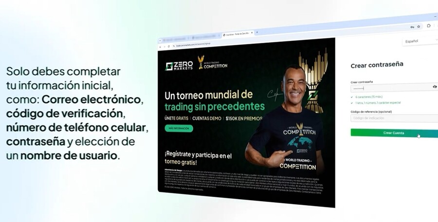Registro en ZERO Markets