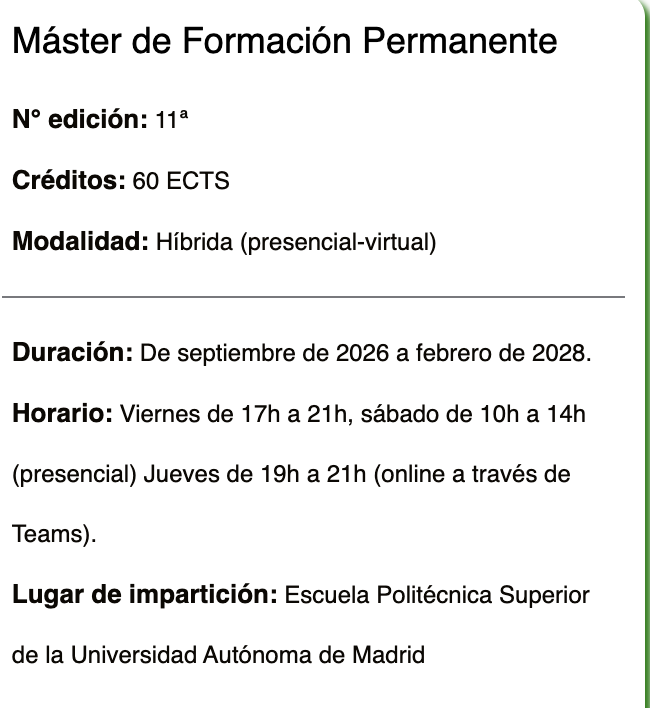 Máster de Formación Permanente en Big Data por la UAM