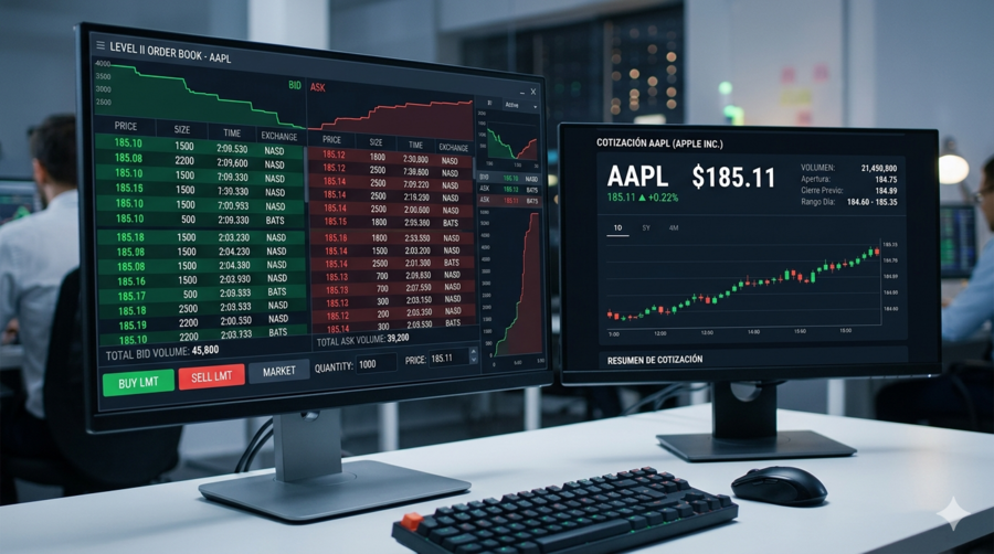 ¿Qué brokers ofrecen tiempo real y profundidad de mercado?