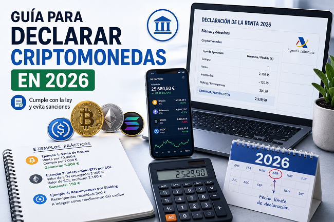 Guía para declarar criptomonedas en 2026 con ejemplos