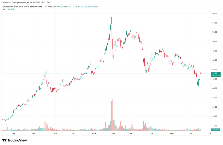 Cotización iShares Gold Trust Micro ETF (NYSE: IAUM)