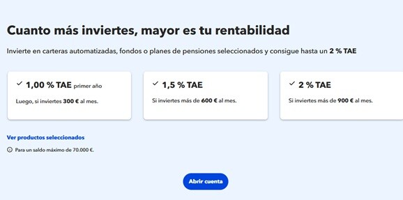 Remuneración de la cuenta corriente de MyInvestor