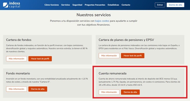 Indexa Capital ofrece una remuneración de más de un 1,75%