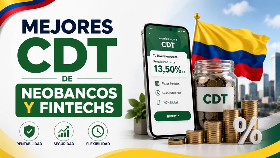 Mejores CDT de neobancos y fintechs en Colombia