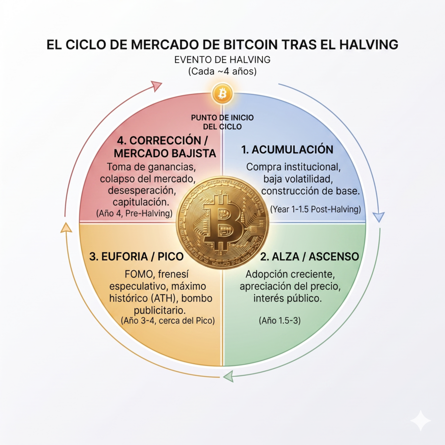 el ciclo del precio de Bitcoin tras el halving