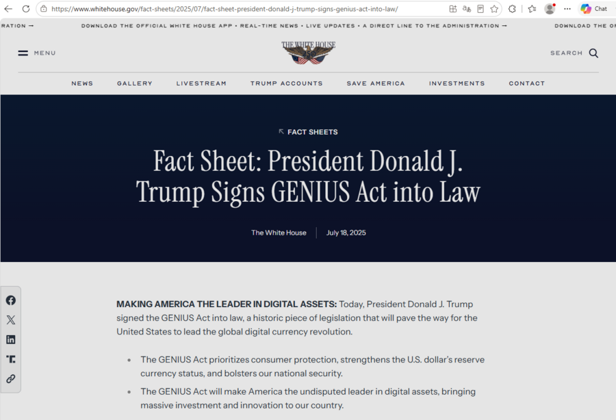 TRUMP FIRMÓ GENIUS ACT