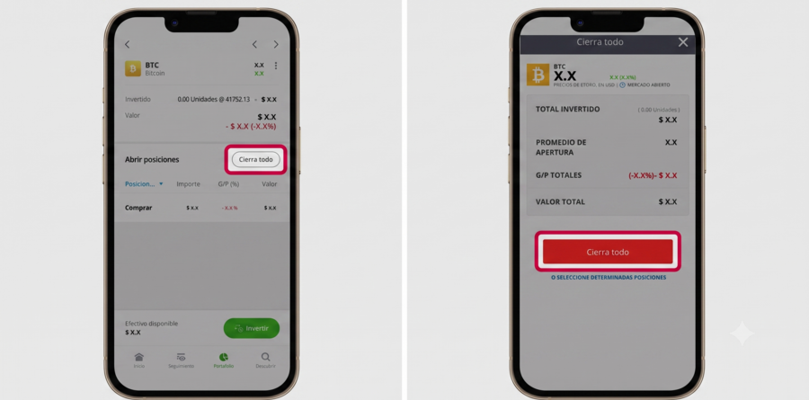 Vender criptomonedas en eToro