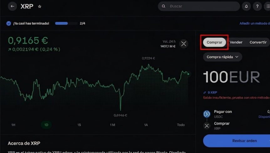 Comprando xrp desde coinbase