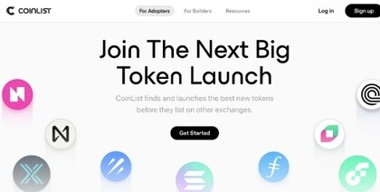 La plataforma de preventas de Coinlist | Fuente: Coinlist