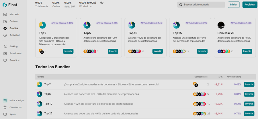 finst cestas de criptomonedas