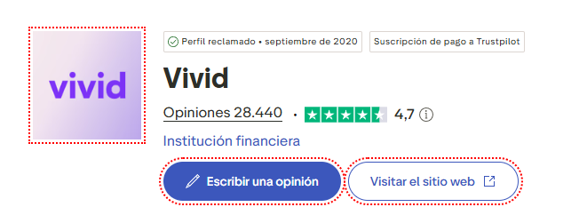VIvid money valoraciones en trustpiliot