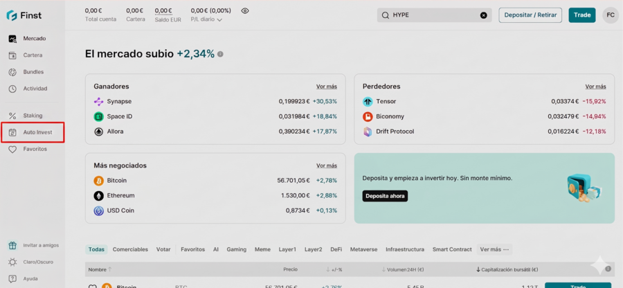 finst cestas de criptomonedas