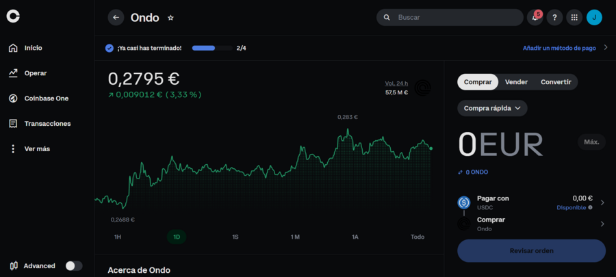 comprar Ondo desde Coinbase