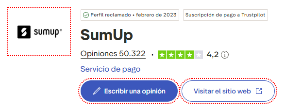 Valoraciones sobre SumUp de los usuarios de Trustpilot