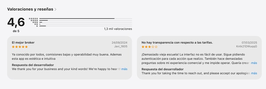 Interactive Brokers opiniones en España de los usuarios de la Apple Store