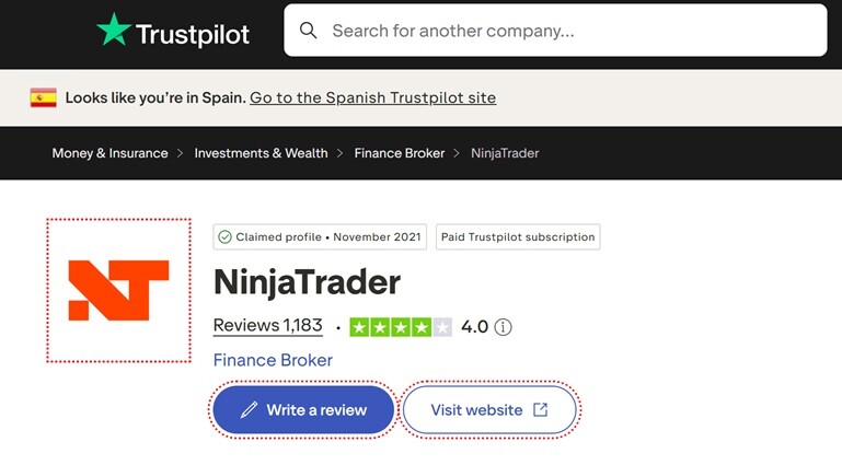 Ninjatrader opiniones de los usuarios en Trustpilot