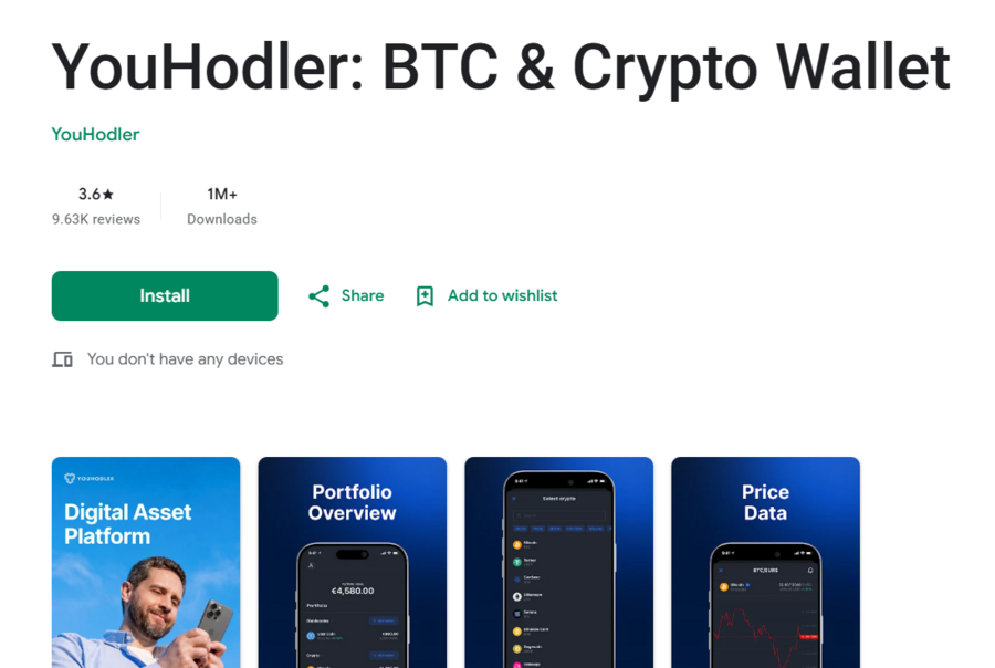 Youhodler opiniones | Fuente: Google Play Store