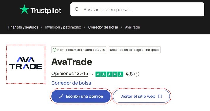 AvaTrade opiniones en Trustpilot