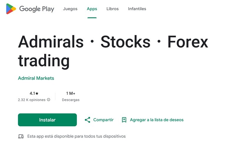 Admirals opiniones de los usuarios en Google Play Store