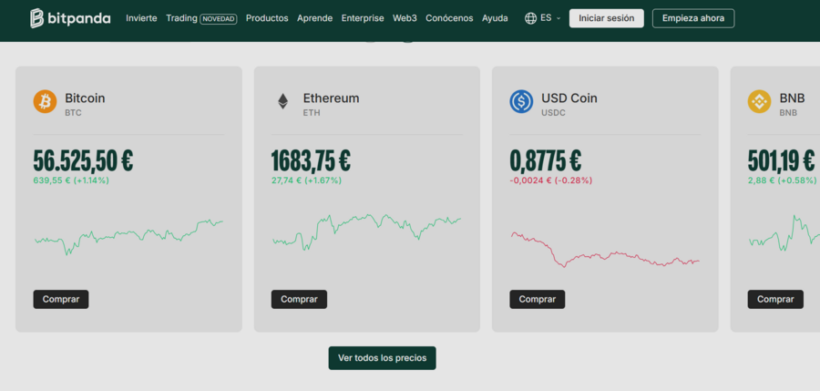 Criptomonedas en Bitpanda