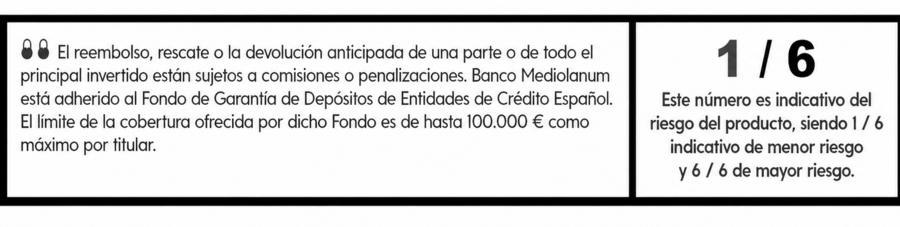 Imagen sobre el Indicador de riesgo depósitos Banco Mediolanum