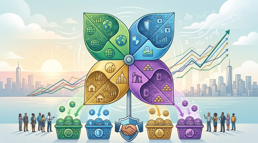Pinwheel portfolio: ¿Qué es y cómo crearlo con ETFs o fondos indexados?