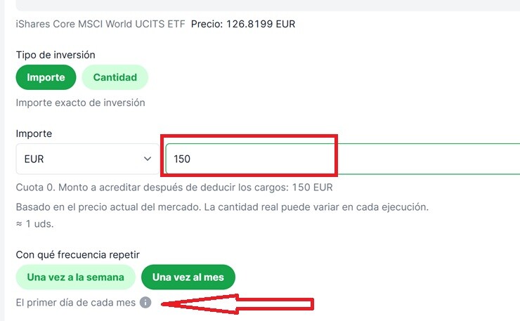 Configuración de tu plan de inversión