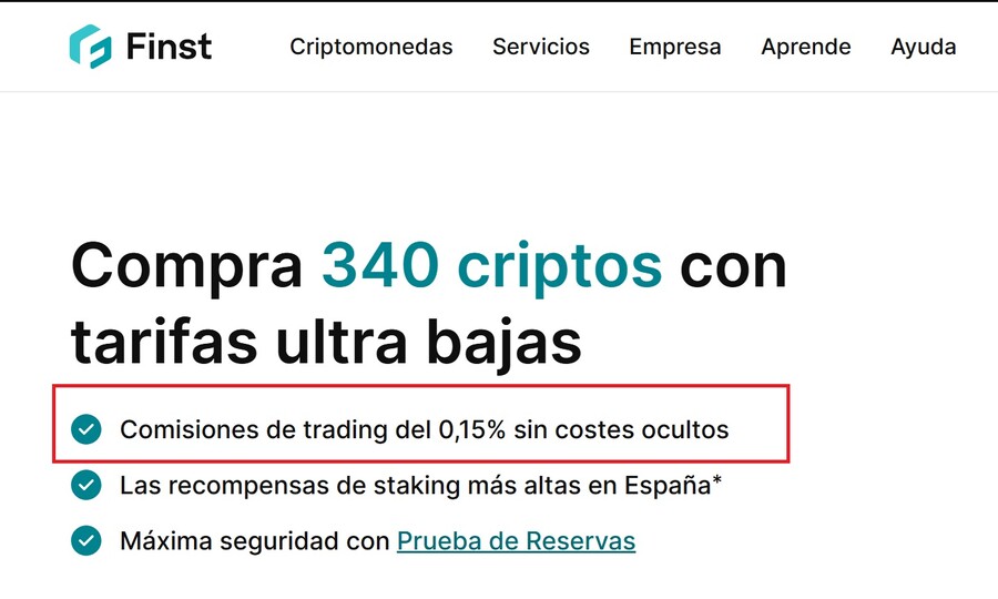 Finst es uno de los exchanges más económicos