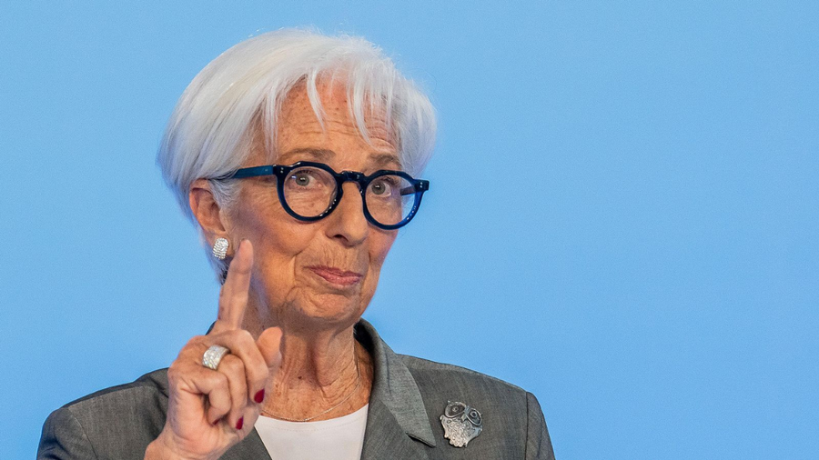 Christine Lagarde, presidenta del BCE, durante una rueda de prensa sobre la subida de tipos de interés