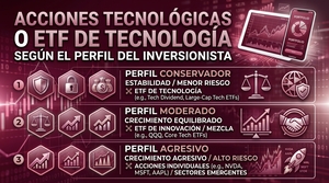 Acciones tecnológicas o ETF de tecnología según el perfil del inversionista