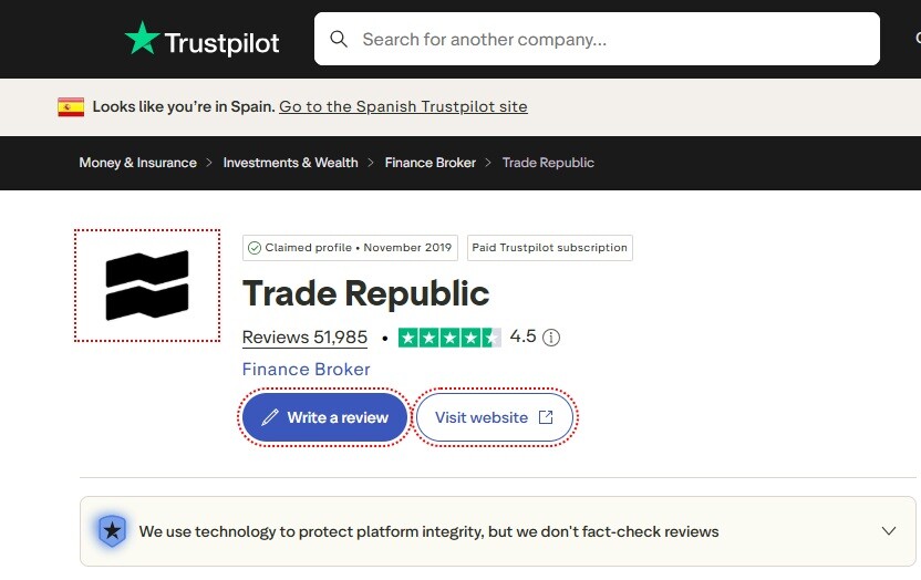 Opiniones de los usuarios de Trade Republic en Trustpilot