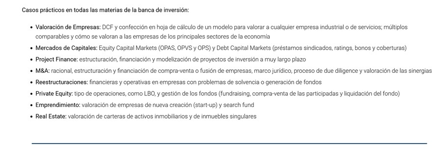 Casos prácticos del Máster de Corporate Finance de IEB