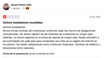 Reseña negativa de un trader mexicano
