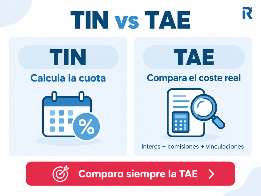 Diferencias entre el TIN y la TAE al comparar hipotecas fijas.
