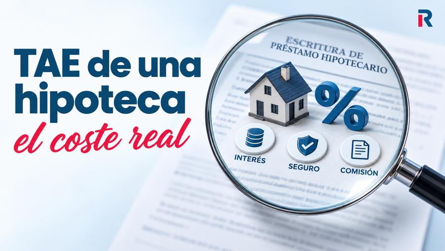 Lupa sobre una escritura hipotecaria que muestra los costes incluidos en la TAE.