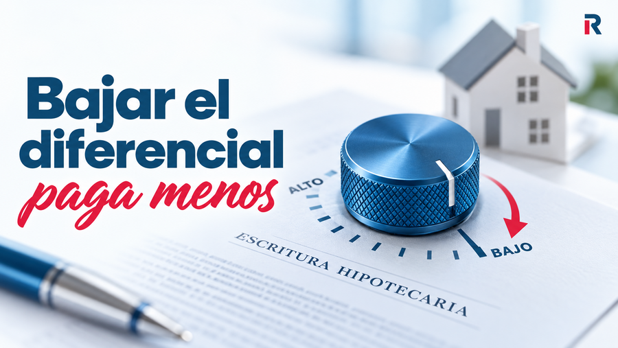 Rueda de ajuste sobre una escritura que representa la reducción del diferencial de una hipoteca.