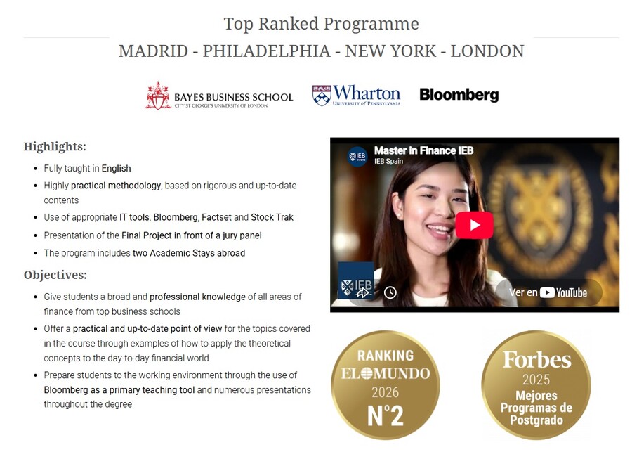 MBA Internacional de IEB a través de la Chinese University of Hong Kong