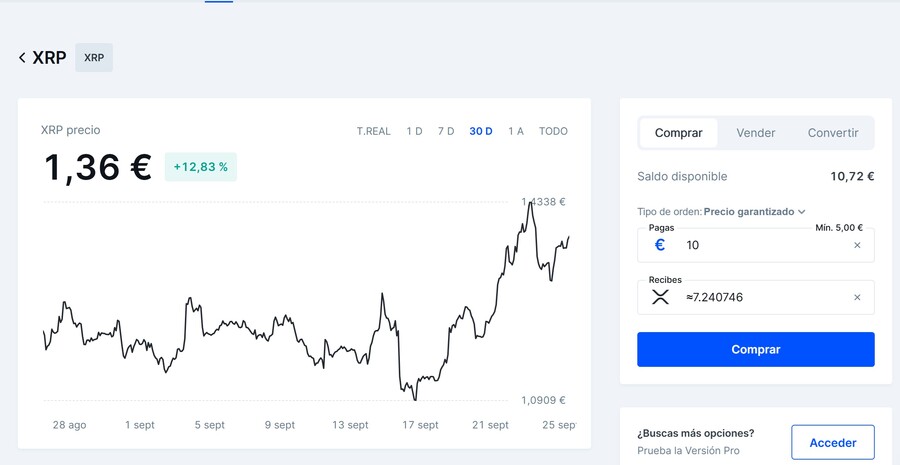 Comprar XRP en Bitvavo