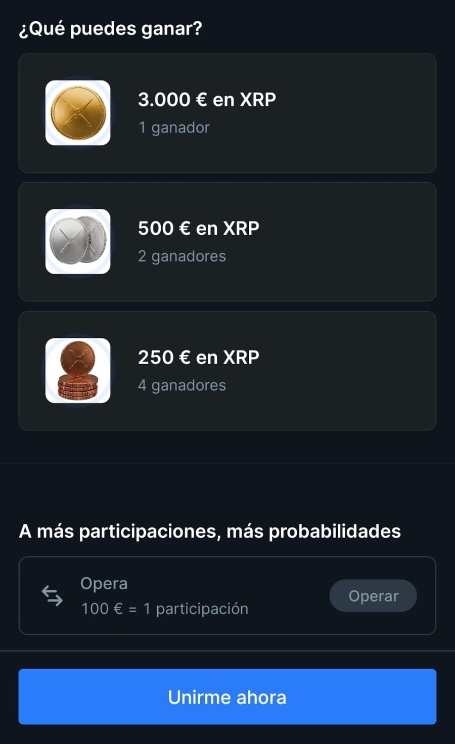 Sorteo de 5.000€ por comprar XRP en Bitvavo