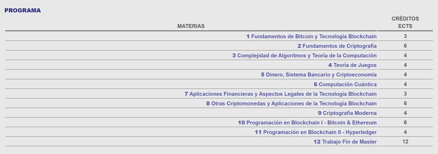 Programa de Máster Propio en Bitcoin y Tecnología Blockchain (UPV/EHU)
