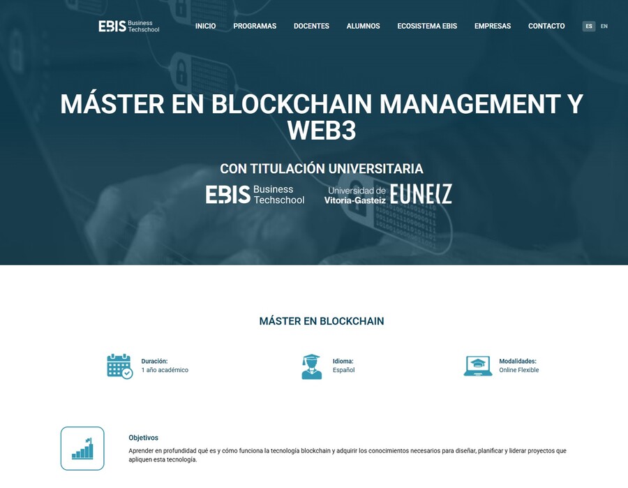 ¿Cómo funciona el Máster en Blockchain Management y Web3 de EBIS?