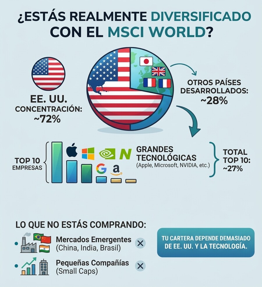 🌍 MSCI World ya no es tan diversificado como crees: el problema que nadie mira
